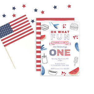 Invitation Twins Fun Pour Être Une Première Fête D'Anniversai