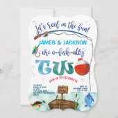 Invitation Twins garçons petit pêcheur thème de la pêche 2ème (Devant)
