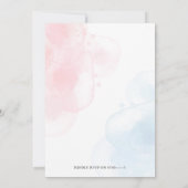 Invitation Twins Genre Révéler aquarelle bébé devient invitat (Dos)