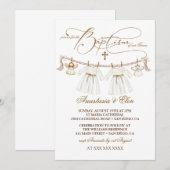 Invitation Twins Girls Vintage Boho Baptême (Devant / Derrière)