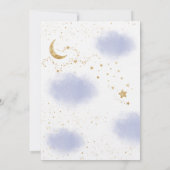 Invitation Twins Over the Moon Sloth Gold Blue Baby shower da (Dos)