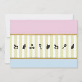 Invitation Twins Pink Blue Gold Boy fille Baby shower Invitat (Dos)