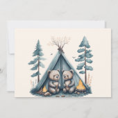 Invitation Twins Rustic One Happy Camper Anniversaire (Dos)