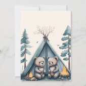 Invitation Twins Rustic One Happy Camper Anniversaire (Dos)