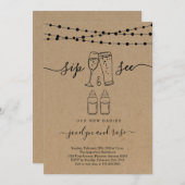 Invitation Twins Sip & See Bubbles & Brews (Devant / Derrière)