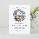 Invitation Twins Werewolf | Baby shower d'Halloween (Debout devant)