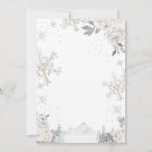 Invitation Twinter Onederland Snowflake Blanc Floral Annivers (Dos)