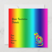 Invitation Twirl arc-en-ciel en forme de chat (Dos)