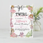Invitation Twirl sur l'invitation d'anniversaire de Ballerina (Debout devant)