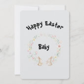 Invitation Two Bunnies Easter Greeting Card (Devant)