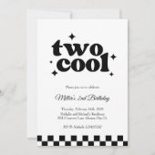 Invitation Two Cool, Dude! | Boys 2nd Retro Minimalist Party  (Devant)