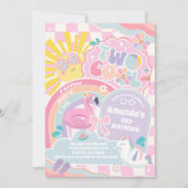 Invitation Two Cool Pool Party Rainbow 2nd Birthday  (Devant)