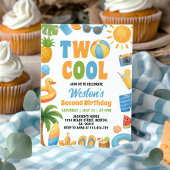 Invitation Two Cool Summer Beach 2nd Birthday Party
