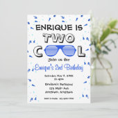 Invitation TWO Cool Sunglass 2nd Birthday Party (Debout devant)