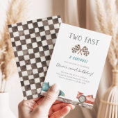 Invitation Two Fast 2 Curious Race Car Birthday Party