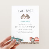 Invitation Two Fast 2 Curious Race Car Birthday Party