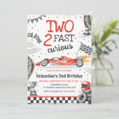 Invitation Two Fast 2 Curious Race Car Boy 2nd Birthday (Debout devant)