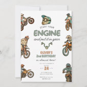 Invitation Two fast, dirt bike boy 2nd birthday (Devant)