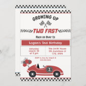 Invitation "Two Fast" Race Car 2e Anniversaire Fête Invitatio (Devant / Derrière)