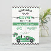 Invitation "Two Fast" Race Car 2e Anniversaire Fête Invitatio (Debout devant)