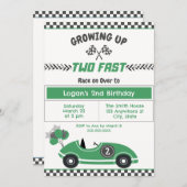 Invitation "Two Fast" Race Car 2e Anniversaire Fête Invitatio (Devant / Derrière)