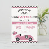 Invitation "Two Fast" Race Car 2e Anniversaire Fête Invitatio (Debout devant)