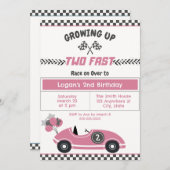 Invitation "Two Fast" Race Car 2e Anniversaire Fête Invitatio (Devant / Derrière)