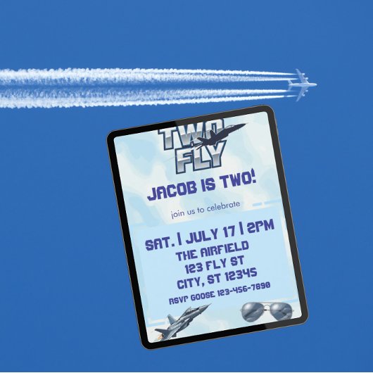 Invitation TWO Fly, Jet 2e anniversaire