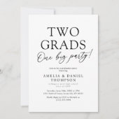 Invitation Two Grads One Big Party Graduation (Devant)
