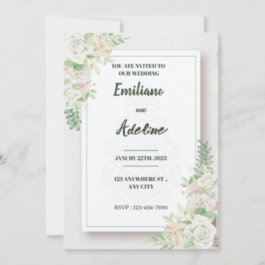 Invitation Two Hearts, One Love (Devant)