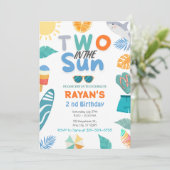 Invitation Two In the Sun Tropical Beach 2 et fête d'annivers (Debout devant)