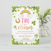 Invitation Two Is A Charm St Patrick's 2nd Birthday Party (Debout devant)