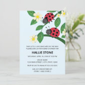 Invitation Two Little Love Bugs Ladybug Baby Shower (Debout devant)