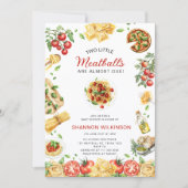 Invitation Two Little Meatballs Italian Pasta Baby Shower (Devant)