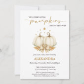 Invitation Two Little Pumpkins Boho Chic Twin Baby Shower (Devant)