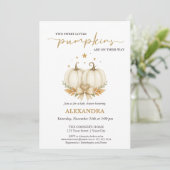 Invitation Two Little Pumpkins Boho Chic Twin Baby Shower (Debout devant)