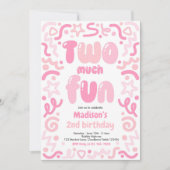 Invitation Two Much Fun Confetti Balloon 2nd Birthday  (Devant)