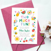 Invitation Two Much Fun Invite, Girls Second Birthday 