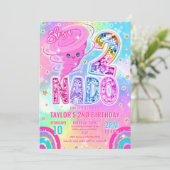 Invitation Two Nado Rainbow Glitter 2nd Birthday Party (Debout devant)