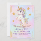 Invitation TWO-nicorn, 2nd Birthday (Devant)