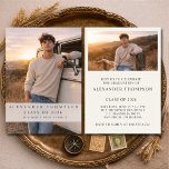 Invitation Two Photo Graduation Party<br><div class="desc">Stylish graduation party invitation featuring two photo spaces to showcase your favorite graduate memories. Designed with a modern layout perfect for celebrating this special milestone with family and friends. Ideal for high school or college graduation celebrations. Editable text and photos. Print ready layout.</div>