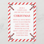 Invitation Two Printable Candy Cane Theme Christmas Game Card (Dos)