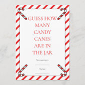 Invitation Two Printable Candy Cane Theme Christmas Game Card (Devant)