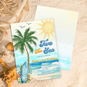 Invitation Two Sea Surf Beach 2e anniversaire