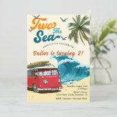 Invitation Two Sea Surf Beach 2e anniversaire (Debout devant)