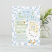 Invitation Two Silly Goose 2nd Birthday Party Spring Birthday (Debout devant)