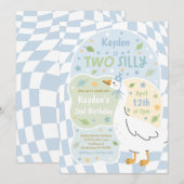 Invitation Two Silly Goose 2nd Birthday Party Spring Birthday (Devant / Derrière)