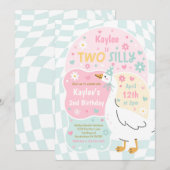 Invitation Two Silly Goose 2nd Birthday Party Spring Birthday (Devant / Derrière)