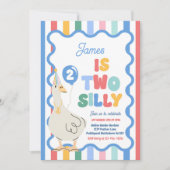 Invitation Two Silly Goose 2nd Birthday Party Spring Birthday (Devant)