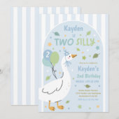 Invitation Two Silly Goose 2nd Birthday Party Spring Birthday (Devant / Derrière)